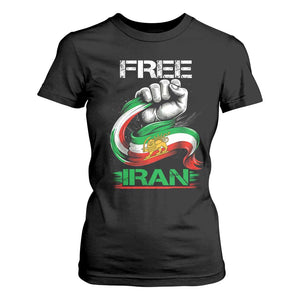 Free Iran T Shirt For Women Iran Lion Sun Flag Fist TS10 Black Print Your Wear