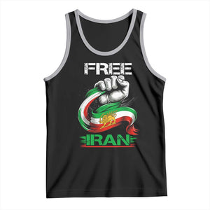 Free Iran Tank Top Iran Lion Sun Flag Fist TS10 Black Athletic Heather Print Your Wear