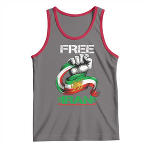 Free Iran Tank Top Iran Lion Sun Flag Fist TS10 Deep Heather Red Print Your Wear