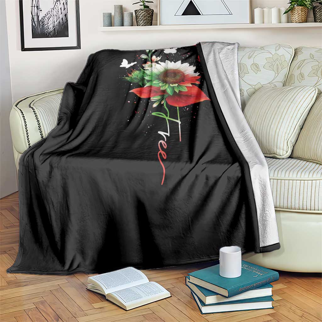Free Iran Protest Throw Blanket Sunflower Flag TS10 Print Your Wear