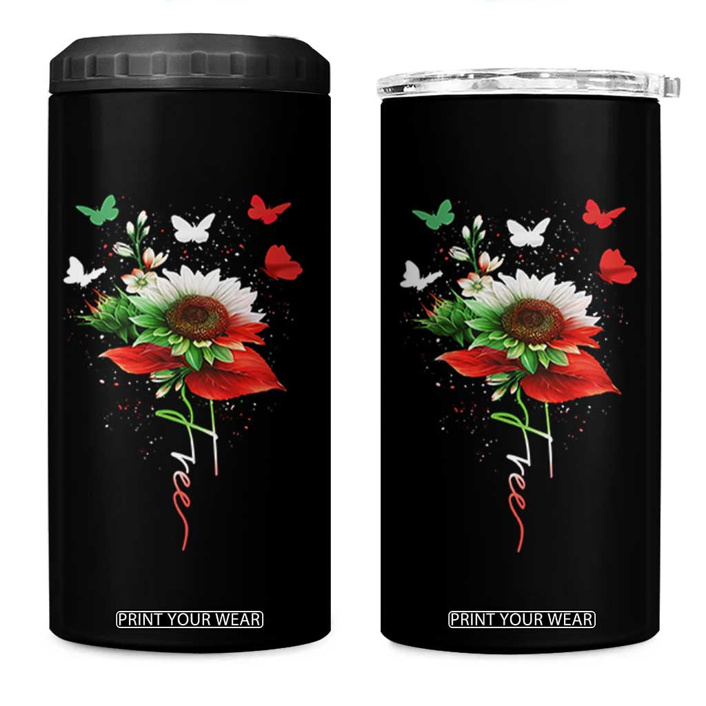 Free Iran Protest 4 in 1 Can Cooler Tumbler Sunflower Flag TS10 One Size: 16 oz Black Print Your Wear