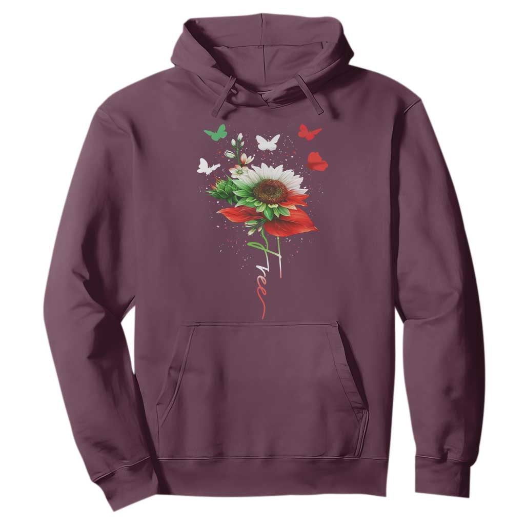 Free Iran Protest Hoodie Sunflower Flag TS10 Maroon Print Your Wear