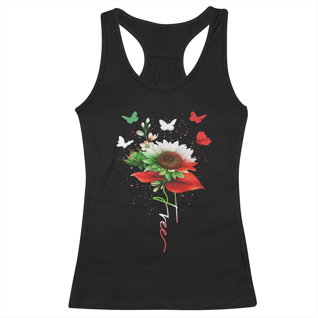 Free Iran Protest Racerback Tank Top Sunflower Flag TS10 Black Print Your Wear