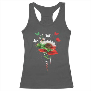Free Iran Protest Racerback Tank Top Sunflower Flag TS10 Dark Heather Print Your Wear