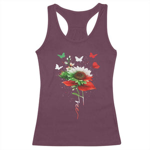 Free Iran Protest Racerback Tank Top Sunflower Flag TS10 Maroon Print Your Wear