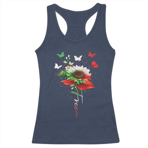 Free Iran Protest Racerback Tank Top Sunflower Flag TS10 Navy Print Your Wear