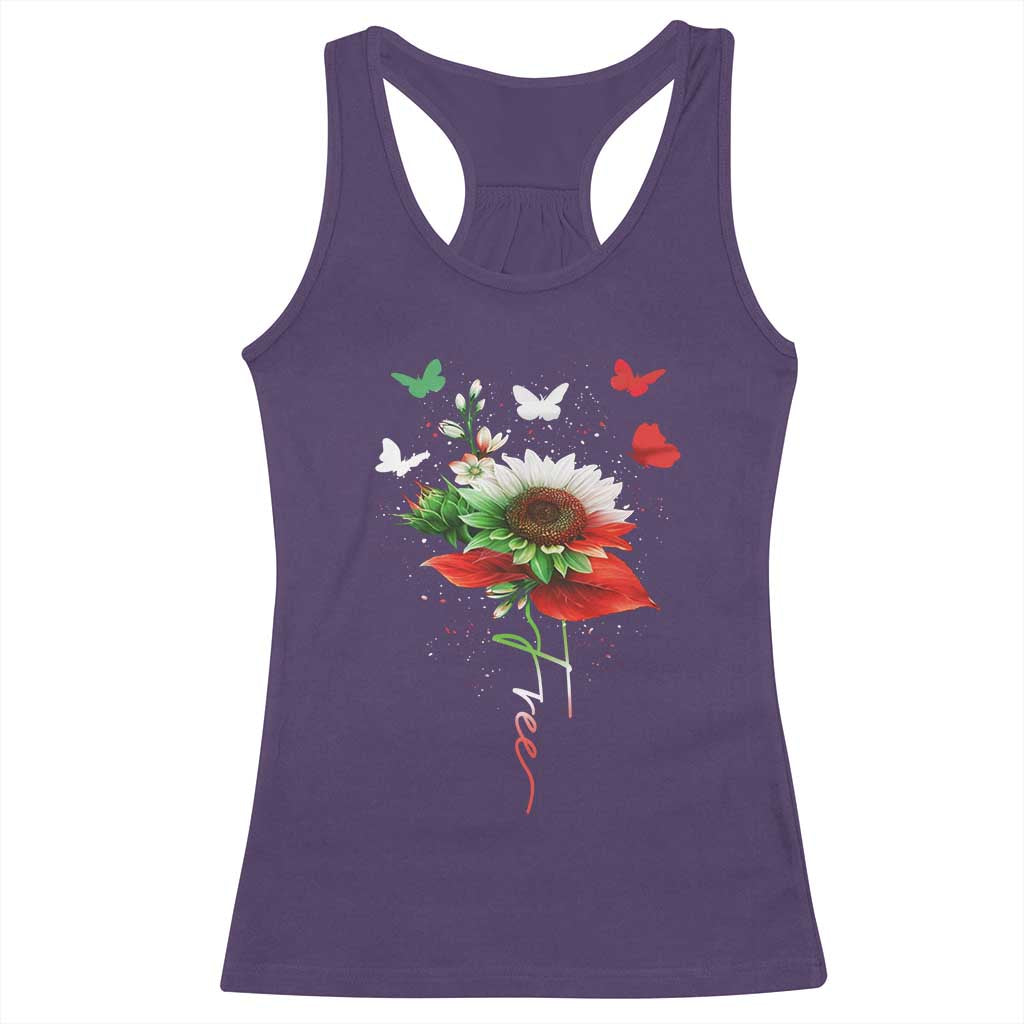 Free Iran Protest Racerback Tank Top Sunflower Flag TS10 Purple Print Your Wear