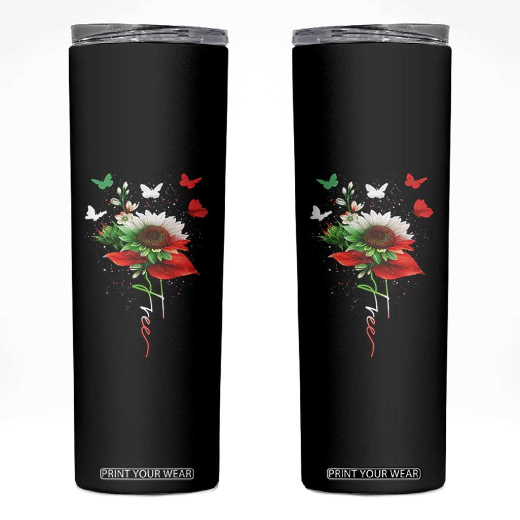 Free Iran Protest Skinny Tumbler Sunflower Flag TS10 Black Print Your Wear