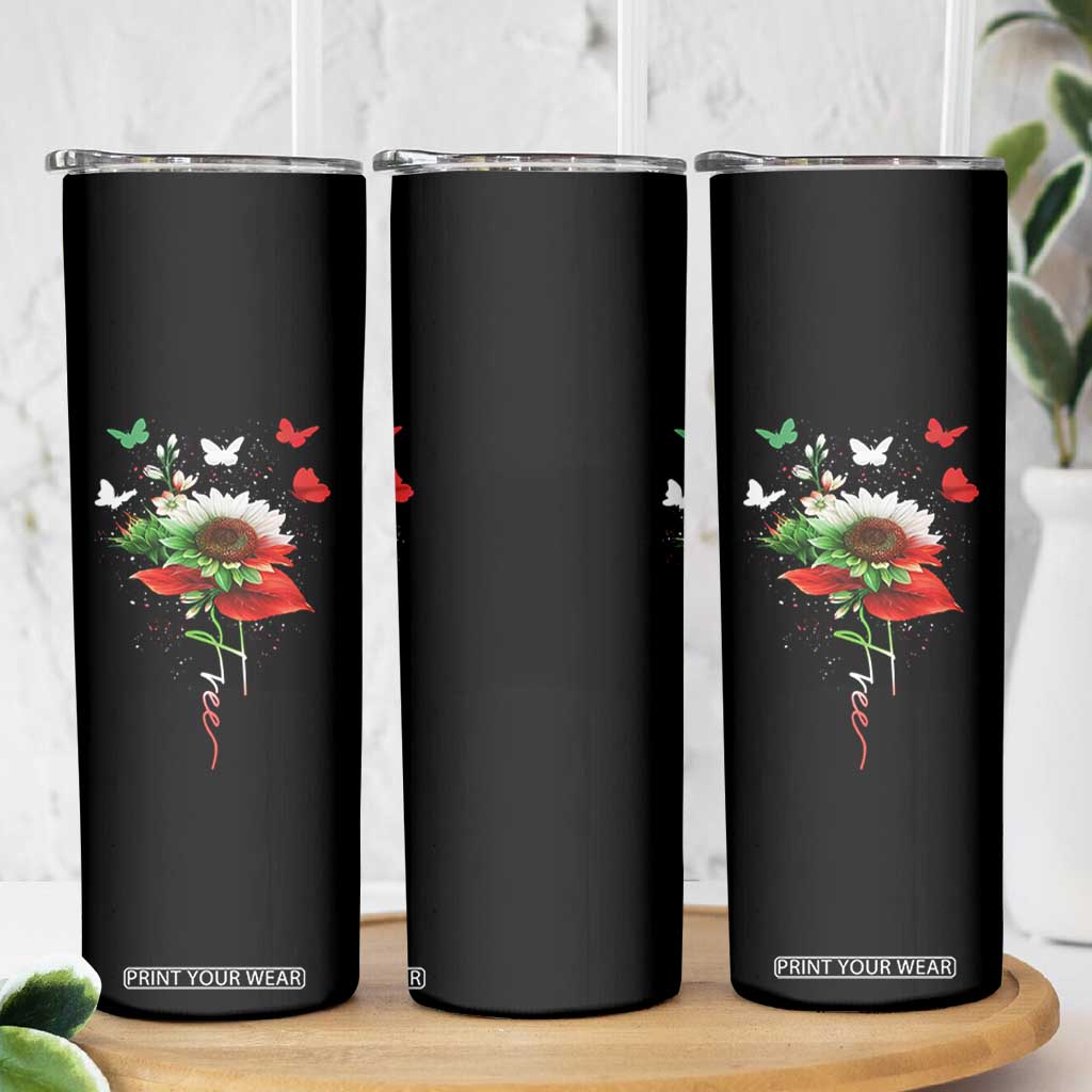 Free Iran Protest Skinny Tumbler Sunflower Flag TS10 Print Your Wear