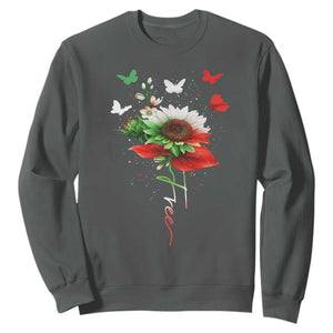 Free Iran Protest Sweatshirt Sunflower Flag TS10 Dark Heather Print Your Wear