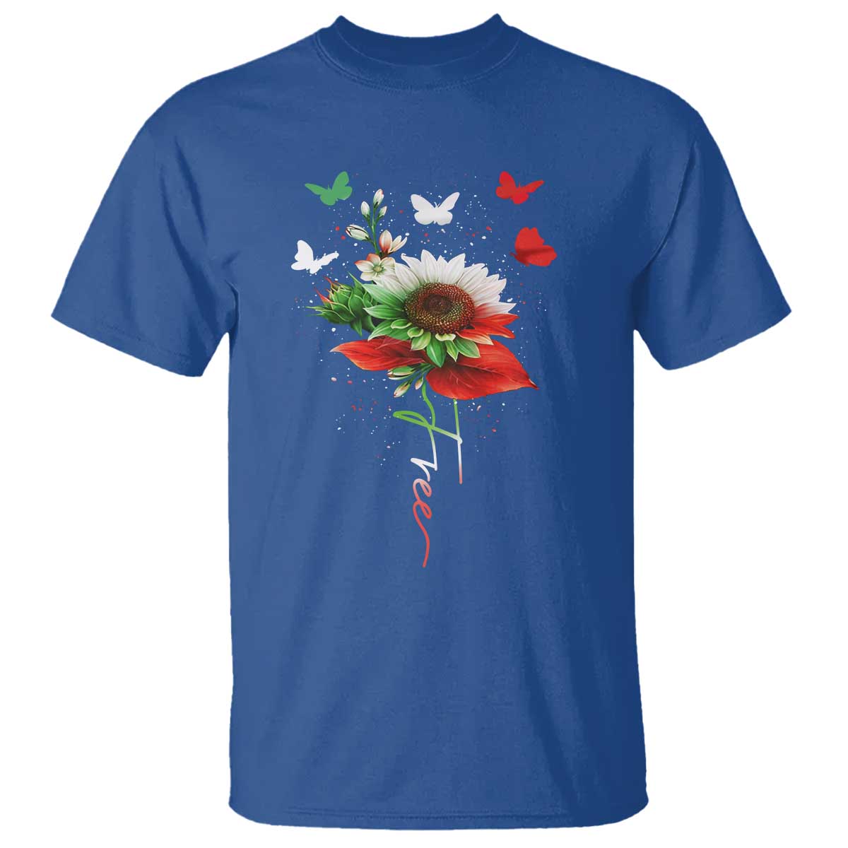 Free Iran Protest T Shirt Sunflower Flag TS10 Royal Blue Print Your Wear