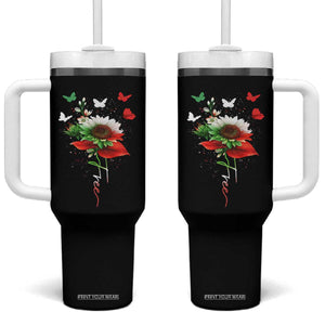 Free Iran Protest Tumbler With Handle Sunflower Flag TS10 One Size: 40 oz Black Print Your Wear