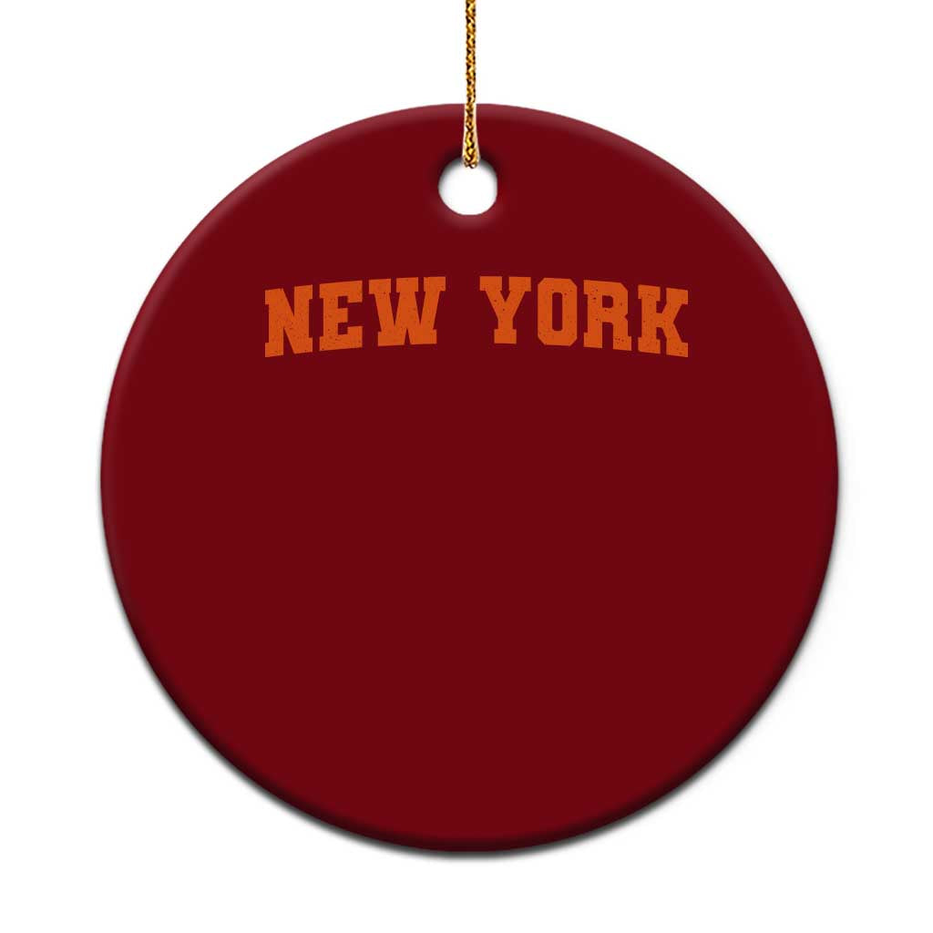 New York Ceramic Ornament Vintage Varsity Sports Throwback Design TS10 1pc Red Print Your Wear