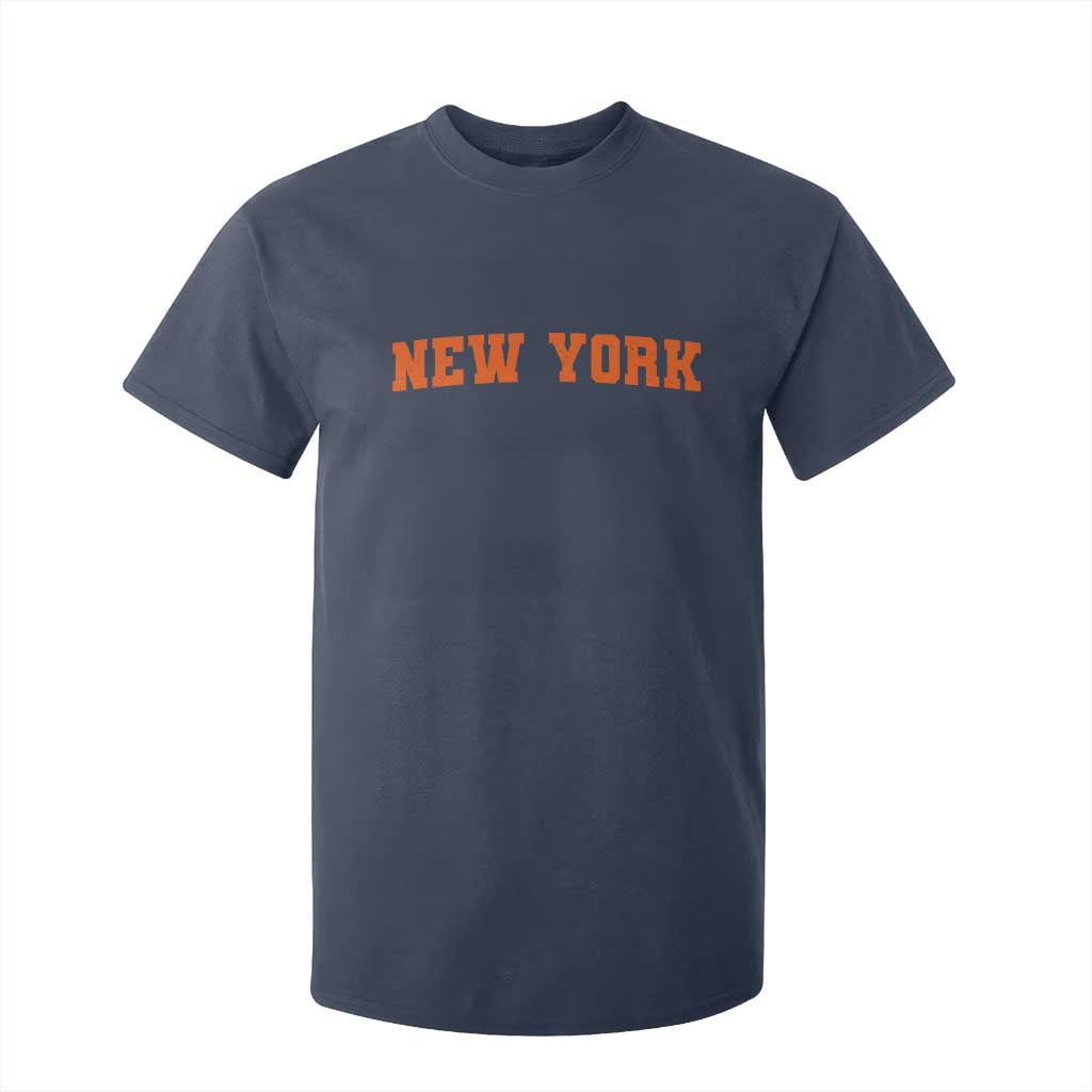 New York T Shirt For Kid Vintage Varsity Sports Throwback Design TS10 Navy Print Your Wear