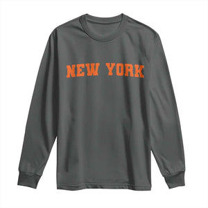 New York Long Sleeve Shirt Vintage Varsity Sports Throwback Design TS10 Dark Heather Print Your Wear
