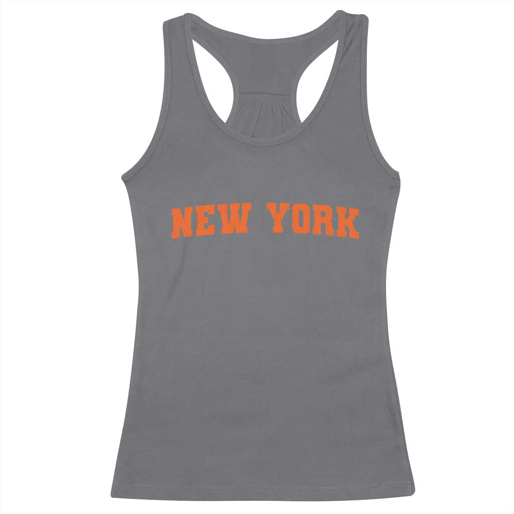 New York Racerback Tank Top Vintage Varsity Sports Throwback Design TS10 Charcoal Print Your Wear