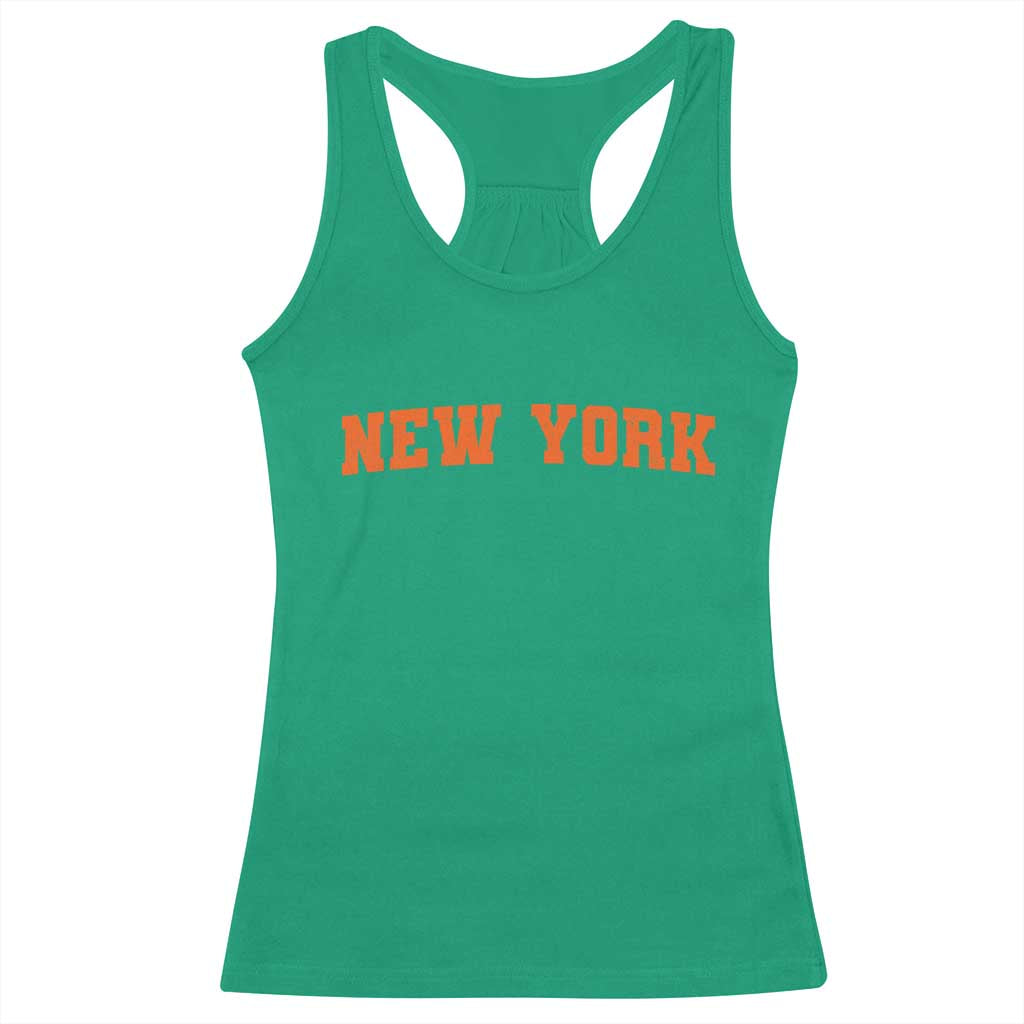 New York Racerback Tank Top Vintage Varsity Sports Throwback Design TS10 Irish Green Print Your Wear