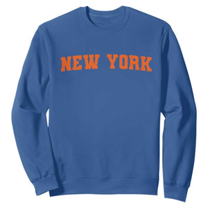 New York Sweatshirt Vintage Varsity Sports Throwback Design TS10 Royal Blue Print Your Wear