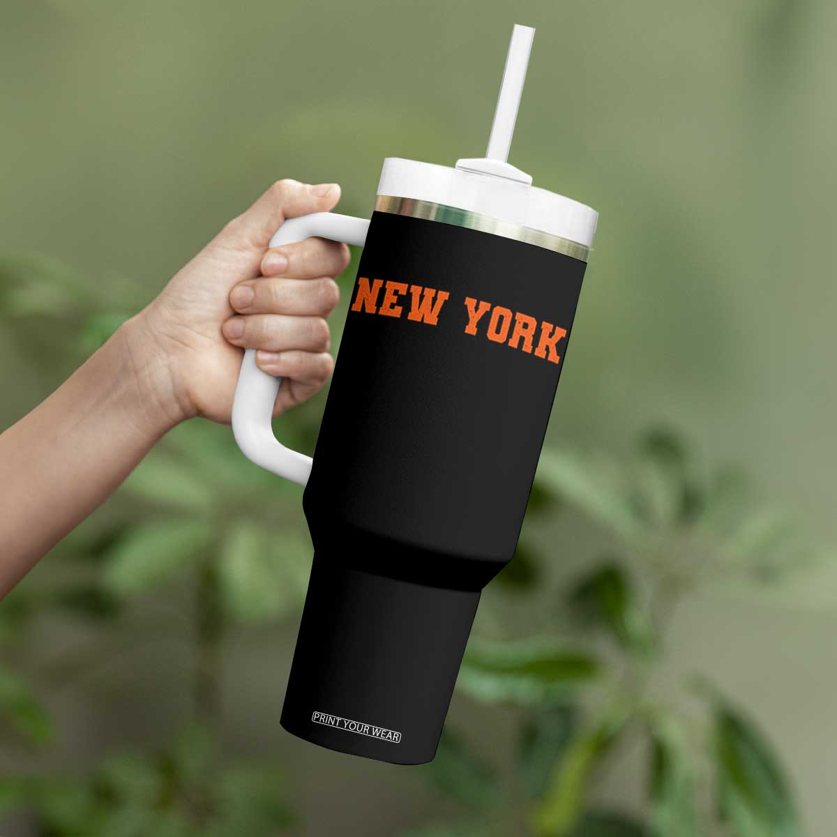 New York Tumbler With Handle Vintage Varsity Sports Throwback Design TS10 Print Your Wear