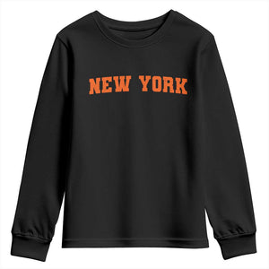 New York Youth Sweatshirt Vintage Varsity Sports Throwback Design TS10 Black Print Your Wear