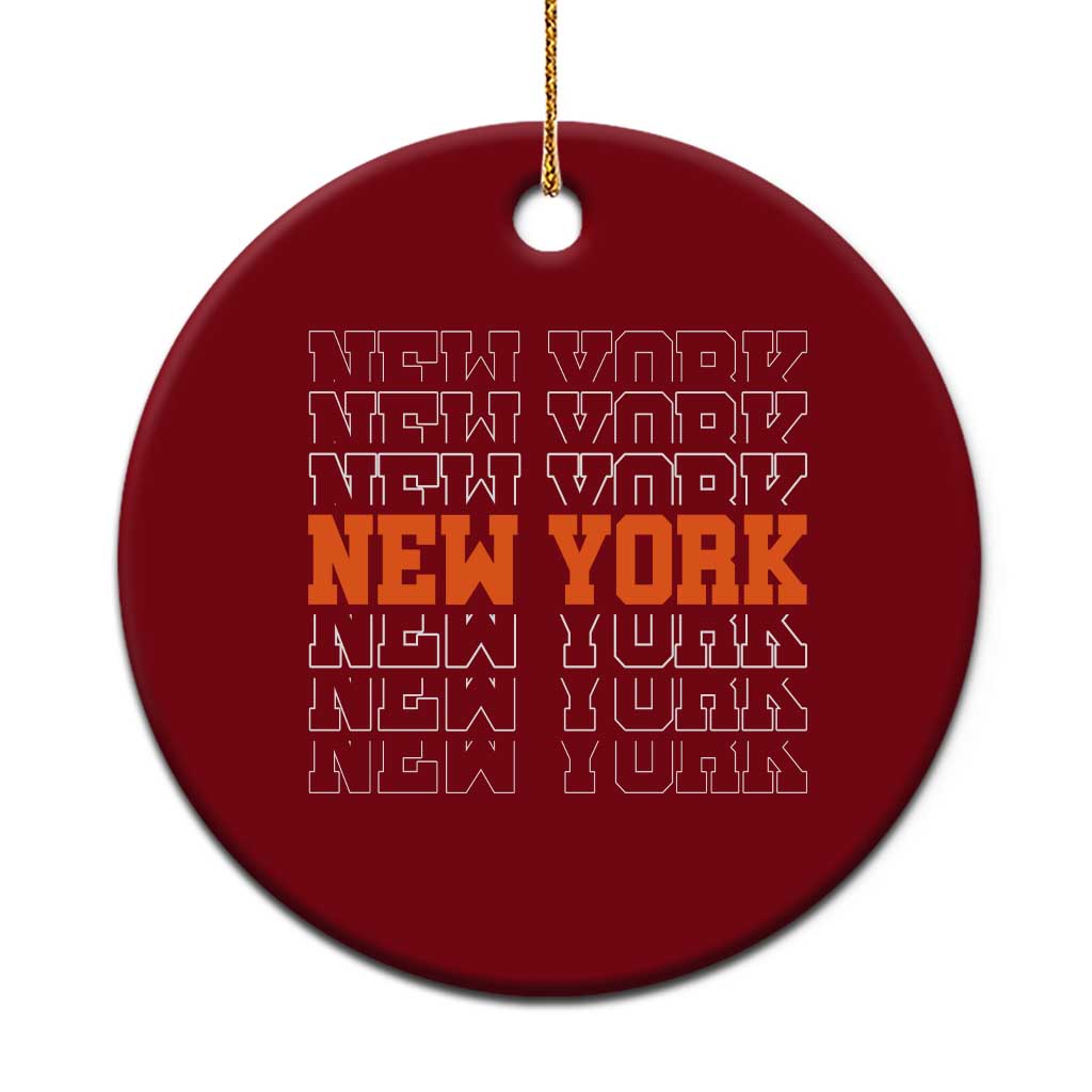 Vintage New York Ceramic Ornament Name Retro Design TS10 1pc Red Print Your Wear