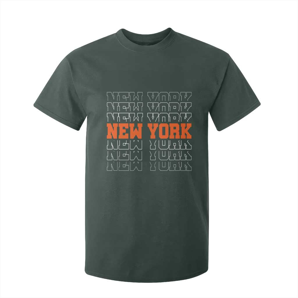 Vintage New York T Shirt For Kid Name Retro Design TS10 Dark Forest Green Print Your Wear