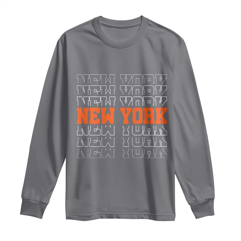 Vintage New York Long Sleeve Shirt Name Retro Design TS10 Charcoal Print Your Wear
