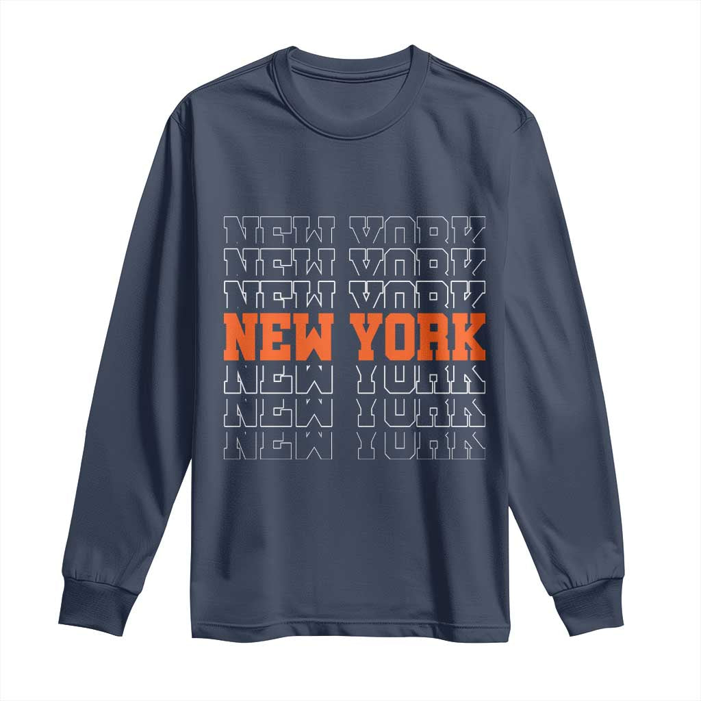 Vintage New York Long Sleeve Shirt Name Retro Design TS10 Navy Print Your Wear