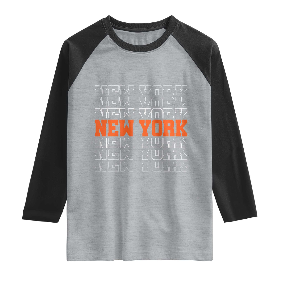 Vintage New York Raglan Shirt Name Retro Design TS10 Heather Gray Black Print Your Wear