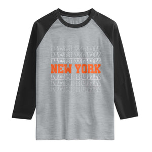 Vintage New York Raglan Shirt Name Retro Design TS10 Heather Gray Black Print Your Wear