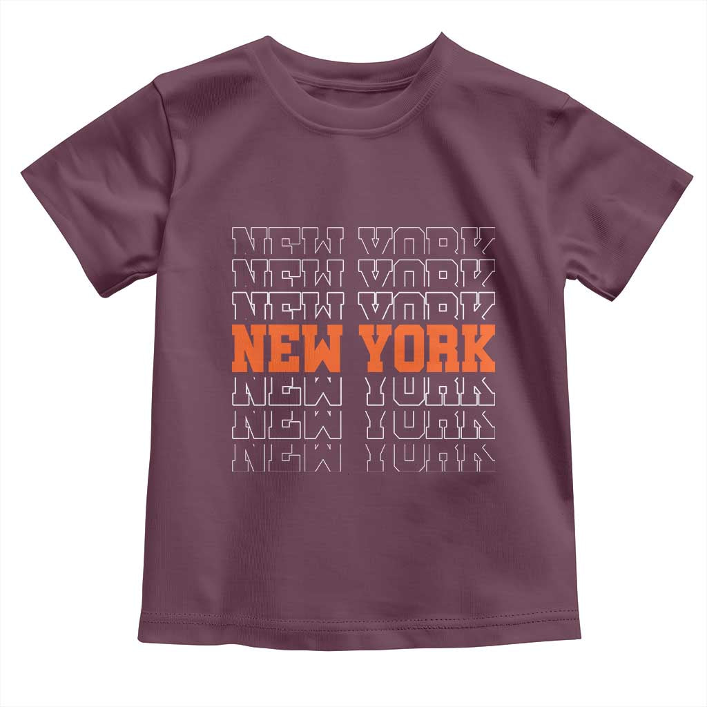 Vintage New York Toddler T Shirt Name Retro Design TS10 Maroon Print Your Wear