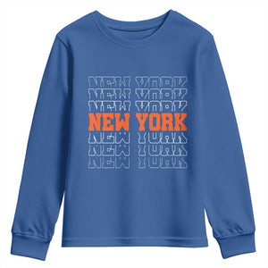 Vintage New York Youth Sweatshirt Name Retro Design TS10 Royal Blue Print Your Wear