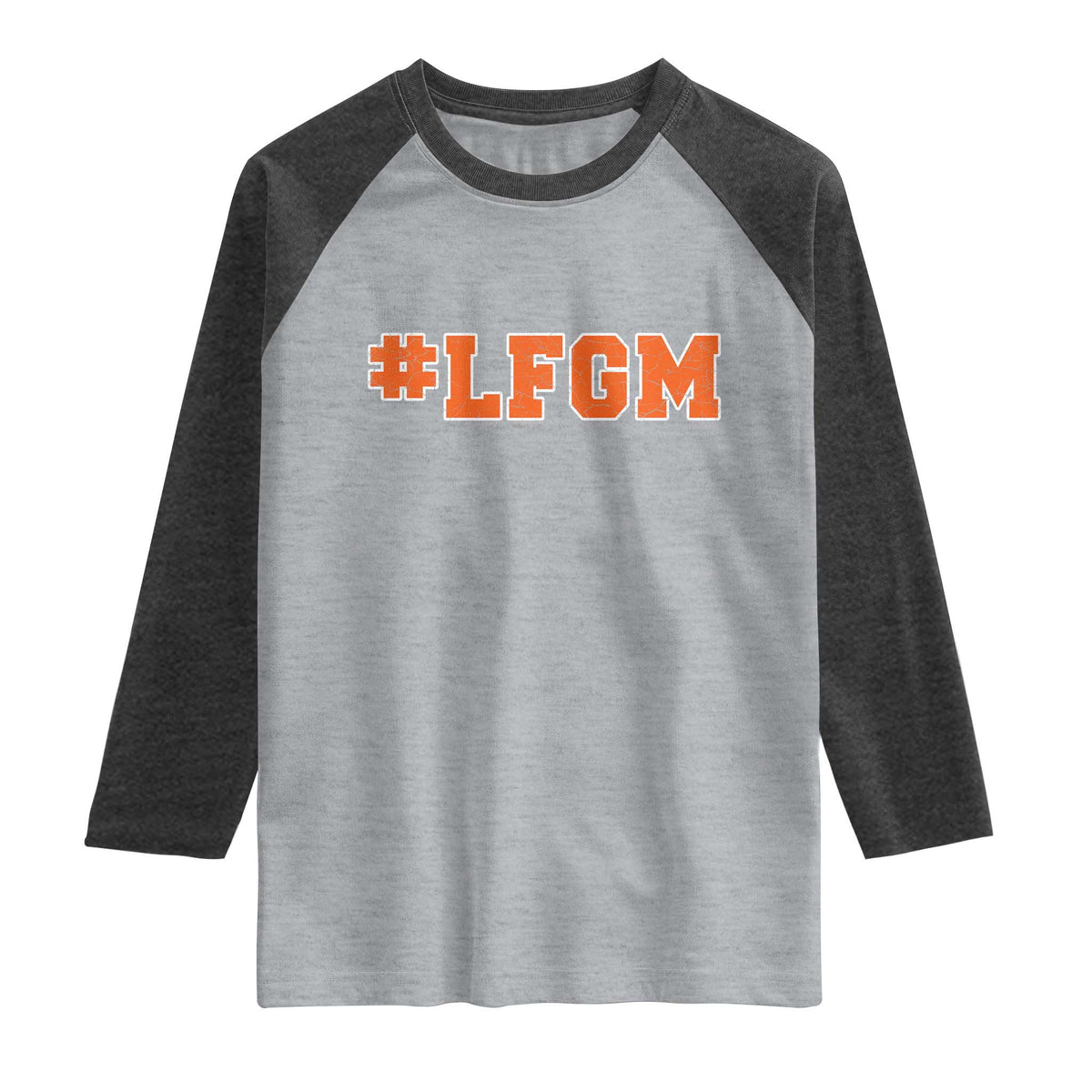 LFGM Raglan Shirt Vintage Retro Throwback Design TS10 Heather Gray Heather Charcoal Print Your Wear