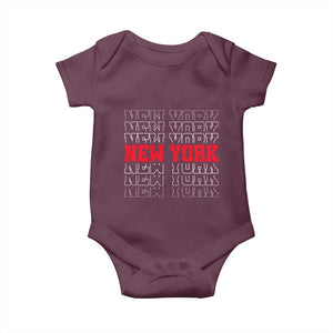 New York Vintage Baby Onesie State Pride Classic Throwback Design TS10 Maroon Print Your Wear