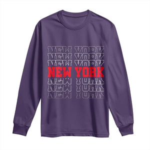 New York Vintage Long Sleeve Shirt State Pride Classic Throwback Design TS10 Purple Print Your Wear