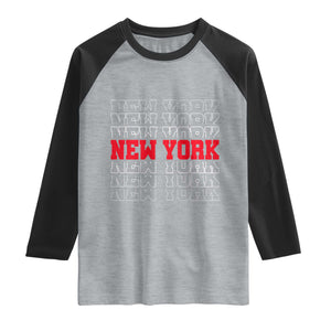 New York Vintage Raglan Shirt State Pride Classic Throwback Design TS10 Heather Gray Black Print Your Wear