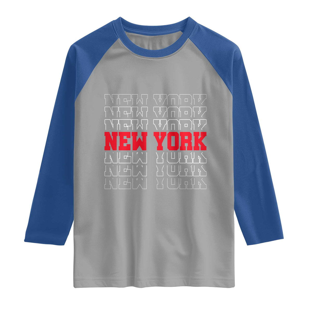 New York Vintage Raglan Shirt State Pride Classic Throwback Design TS10 Sport Gray Royal Print Your Wear