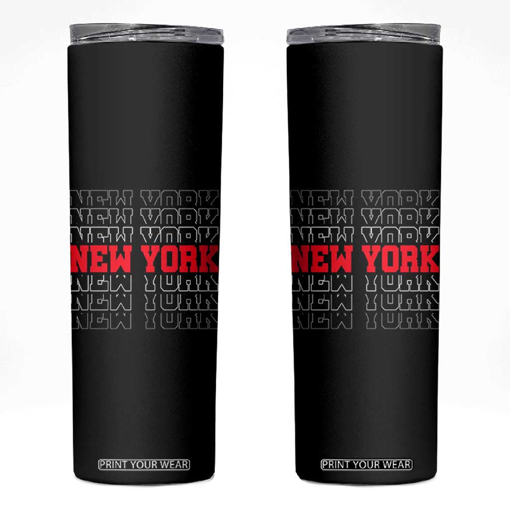 New York Vintage Skinny Tumbler State Pride Classic Throwback Design TS10 Black Print Your Wear