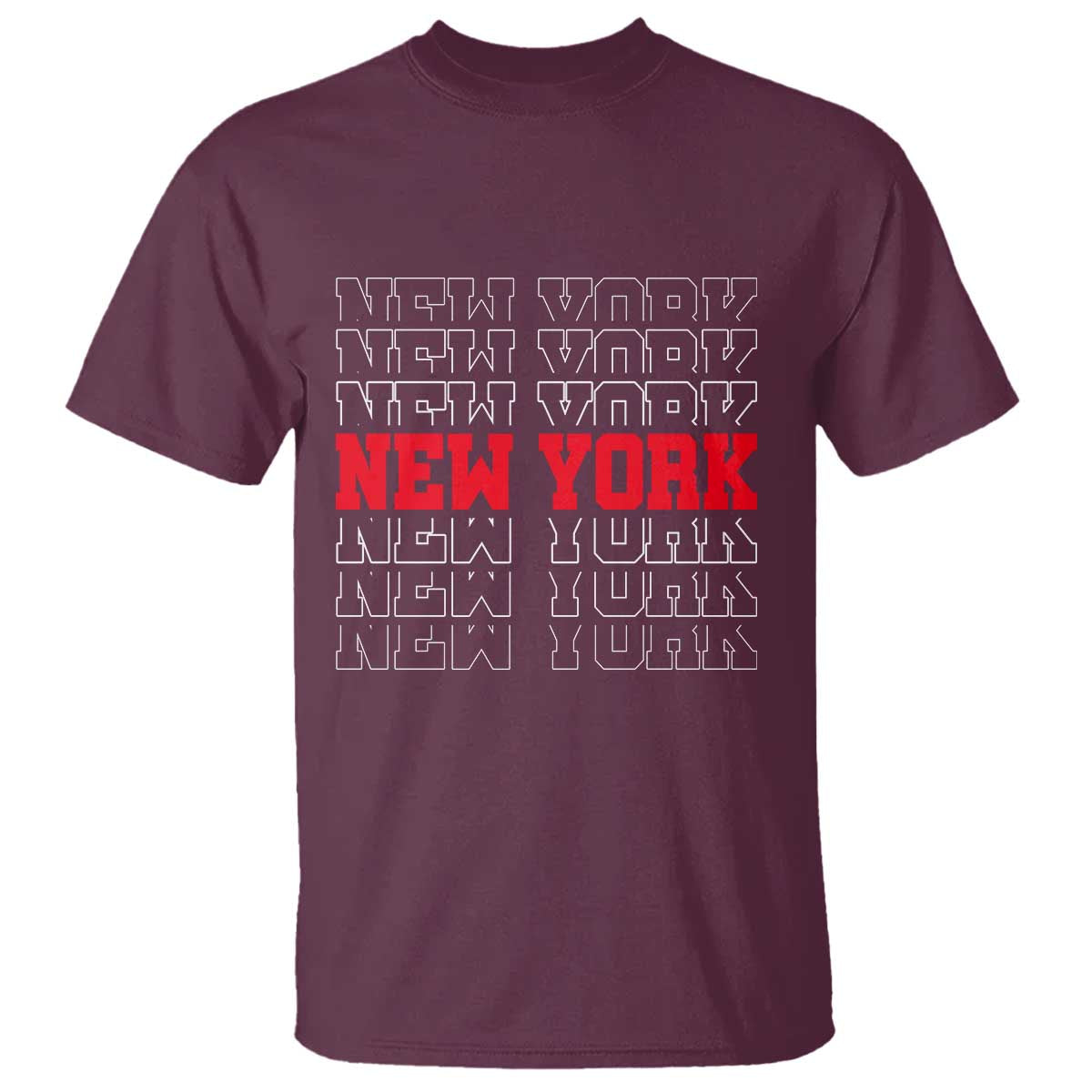 New York Vintage T Shirt State Pride Classic Throwback Design TS10 Maroon Print Your Wear
