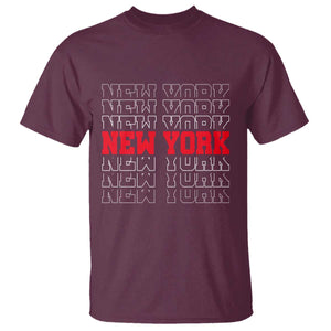 New York Vintage T Shirt State Pride Classic Throwback Design TS10 Maroon Print Your Wear