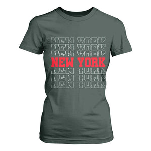 New York Vintage T Shirt For Women State Pride Classic Throwback Design TS10 Dark Forest Green Print Your Wear