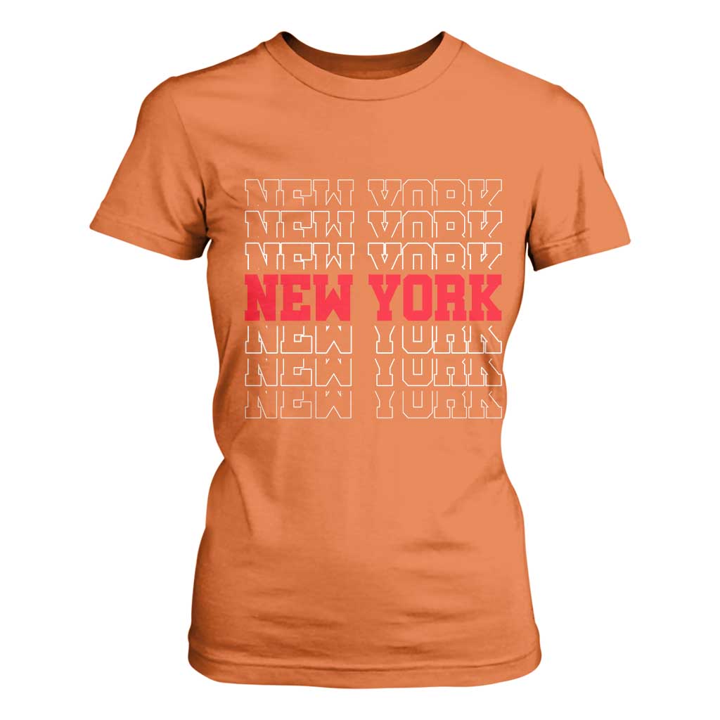 New York Vintage T Shirt For Women State Pride Classic Throwback Design TS10 Orange Print Your Wear