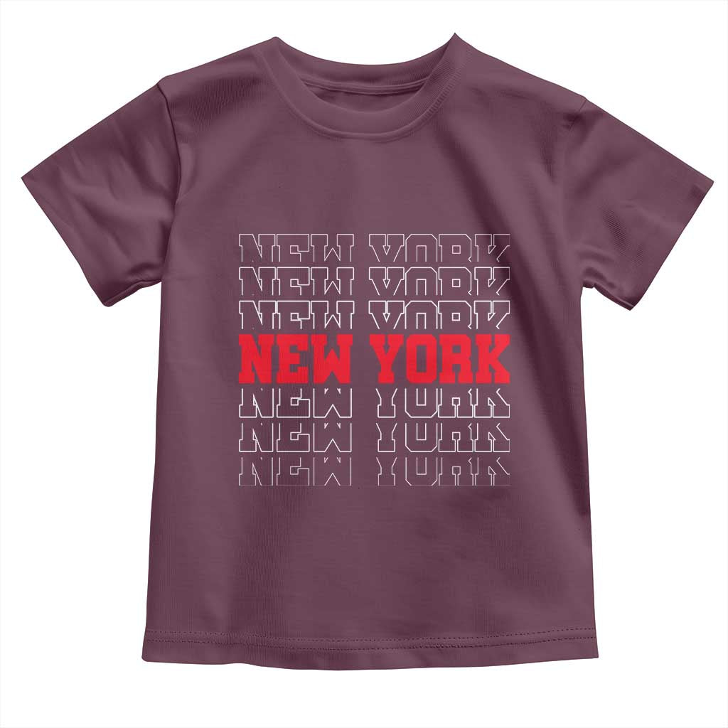 New York Vintage Toddler T Shirt State Pride Classic Throwback Design TS10 Maroon Print Your Wear