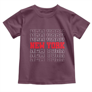 New York Vintage Toddler T Shirt State Pride Classic Throwback Design TS10 Maroon Print Your Wear