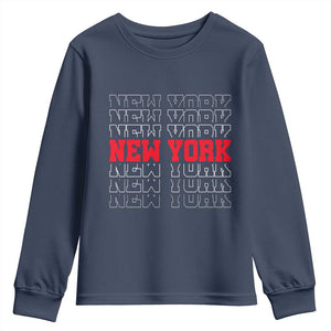 New York Vintage Youth Sweatshirt State Pride Classic Throwback Design TS10 Navy Print Your Wear