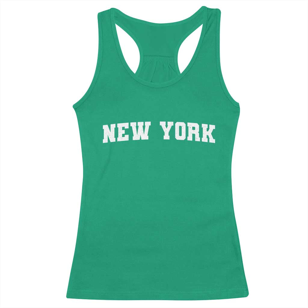 New York Vintage Varsity Sports Racerback Tank Top State Pride TS10 Irish Green Print Your Wear