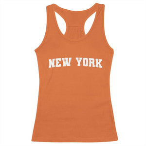New York Vintage Varsity Sports Racerback Tank Top State Pride TS10 Orange Print Your Wear