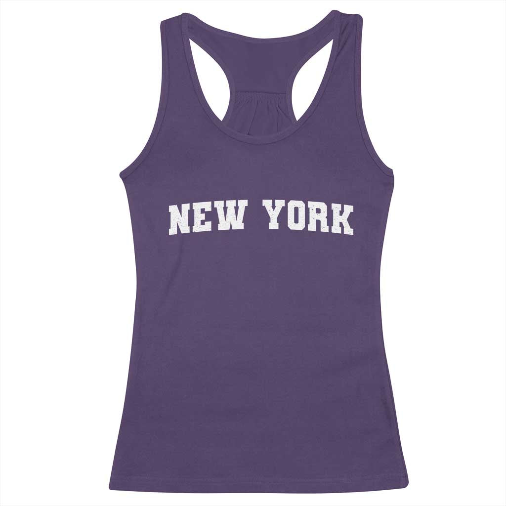 New York Vintage Varsity Sports Racerback Tank Top State Pride TS10 Purple Print Your Wear