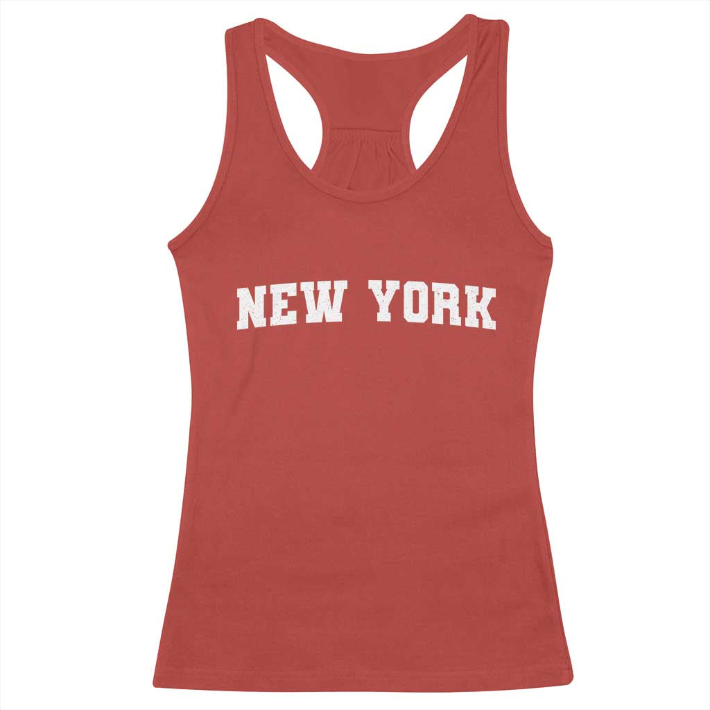 New York Vintage Varsity Sports Racerback Tank Top State Pride TS10 Red Print Your Wear