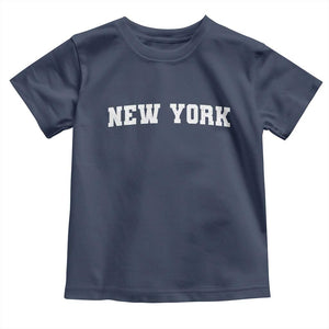 New York Vintage Varsity Sports Toddler T Shirt State Pride TS10 Navy Print Your Wear